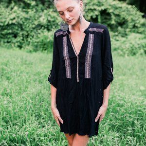 Embroidered Shirt Dress/ Beach Cover Up